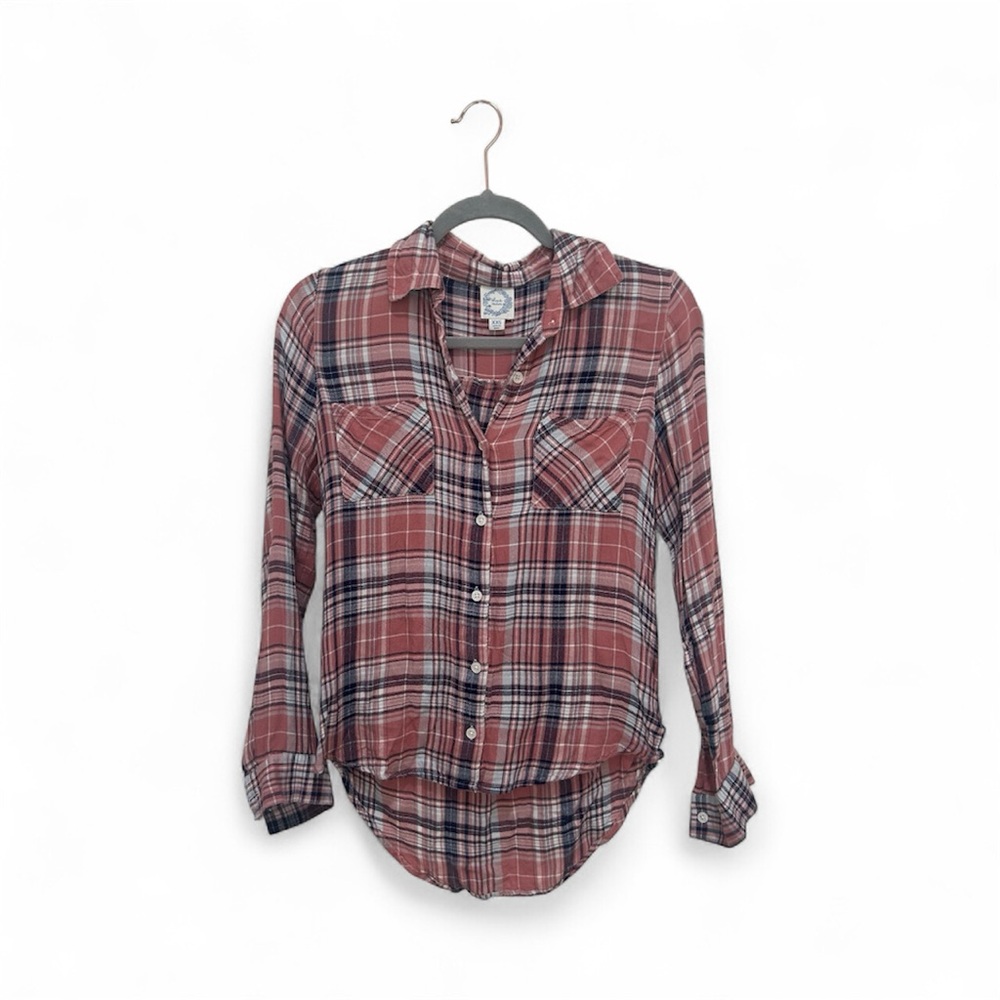 Blue Rain Pink and Blue Plaid Button-Up Shirt